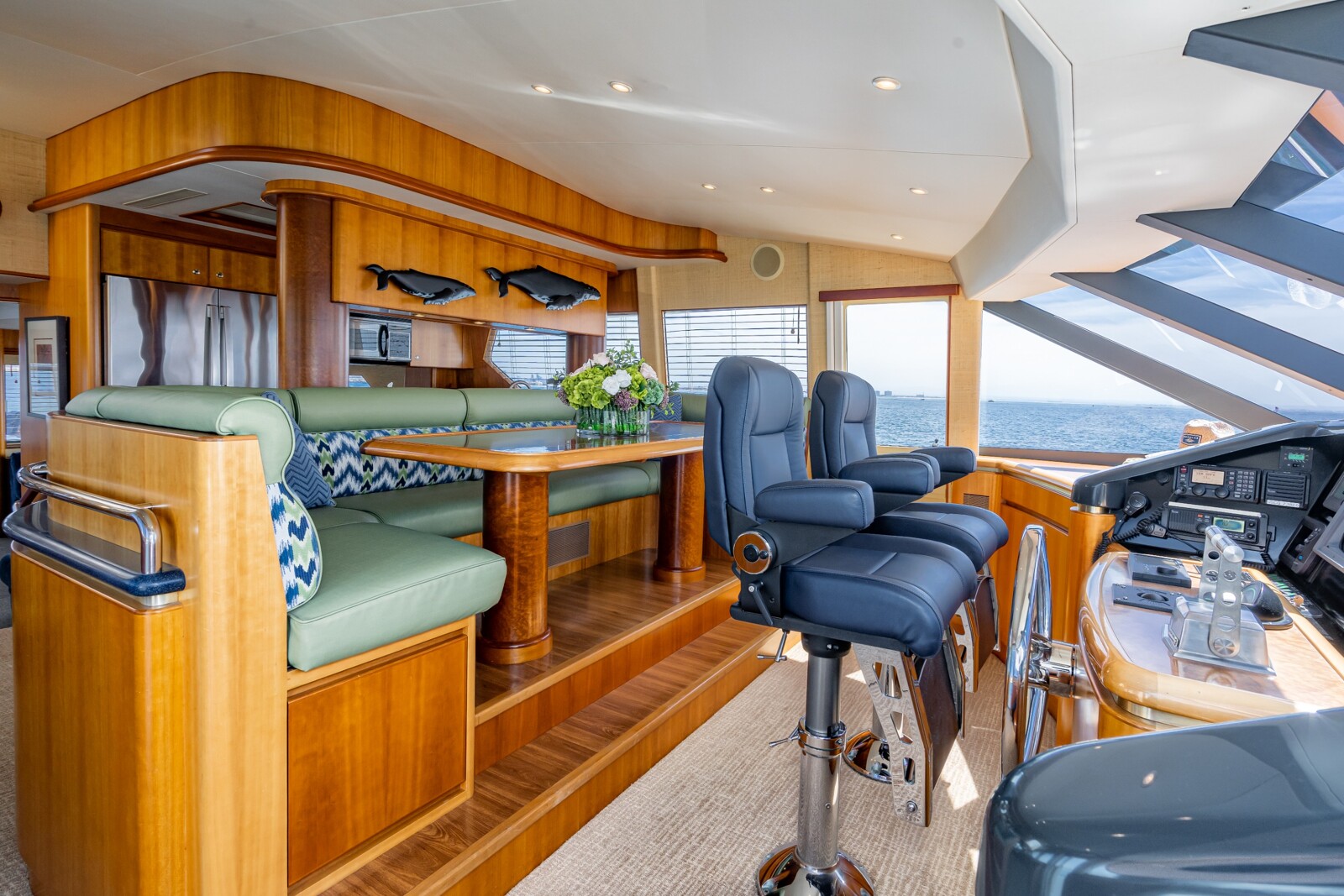 Pilothouse dinette aboard West Bay SonShip 78 Mahana