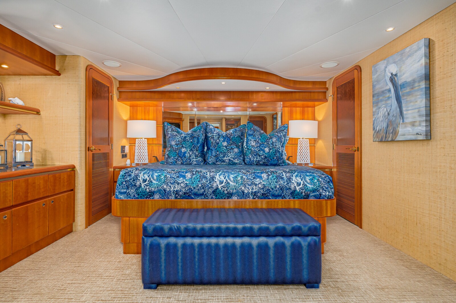 Full-beam amidships master stateroom aboard West Bay SonShip 78 Mahana
